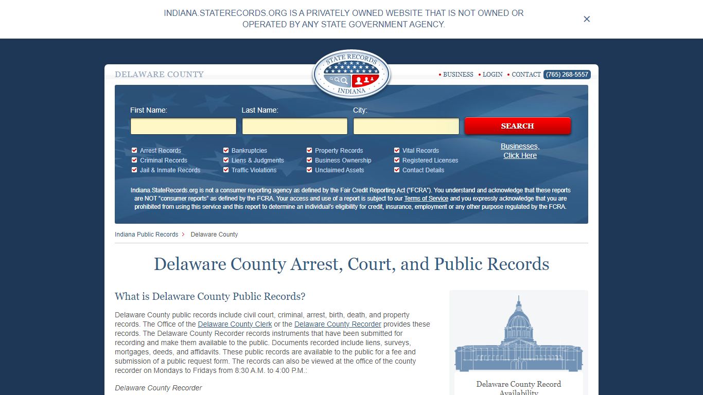 Delaware County Arrest, Court, and Public Records