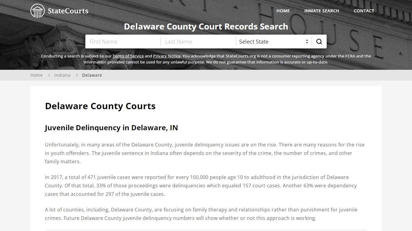 Delaware County, IN Courts - Records & Cases - StateCourts